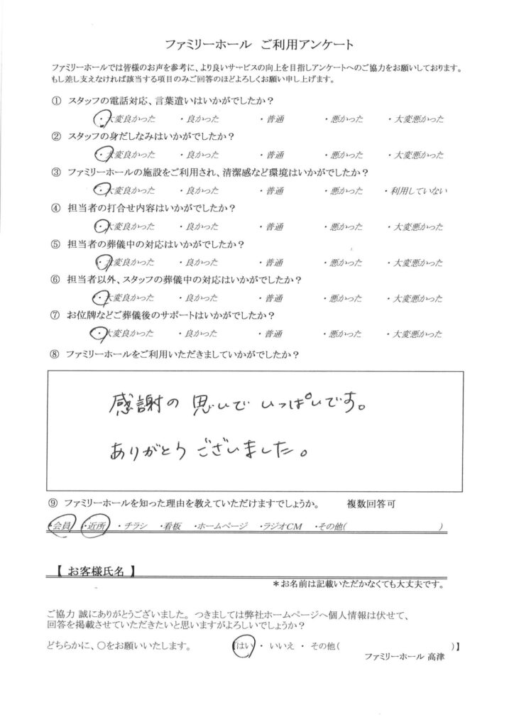感謝の思い出いっぱいです。ありがとうございました。