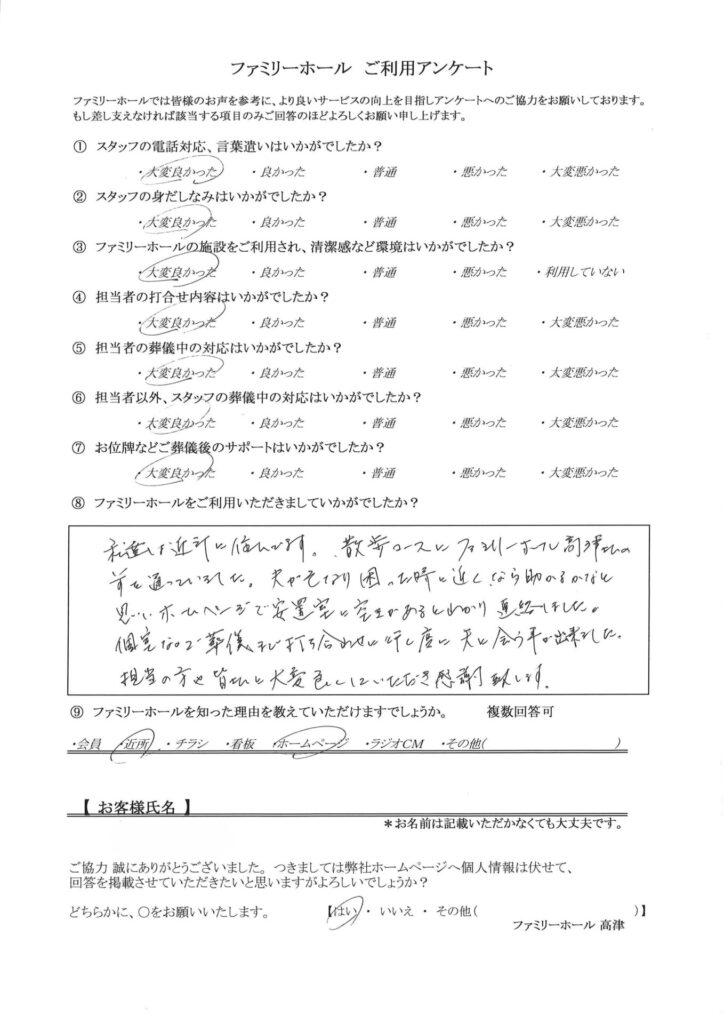 担当の方や皆さんに大変良くしていただき感謝致します。