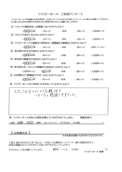 スタッフの方がとても親切でいろいろと相談しやすかった。