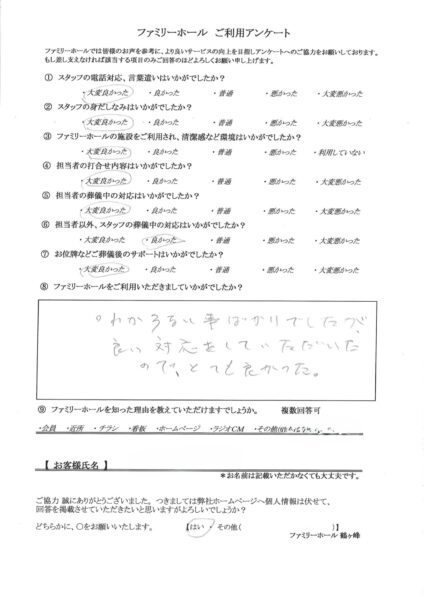 わからない事ばかりでしたが、良い対応をしていただいたので、とても良かった。