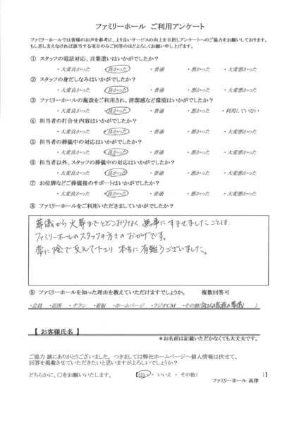 常に陰で支えて下さり本当に有難うございました。