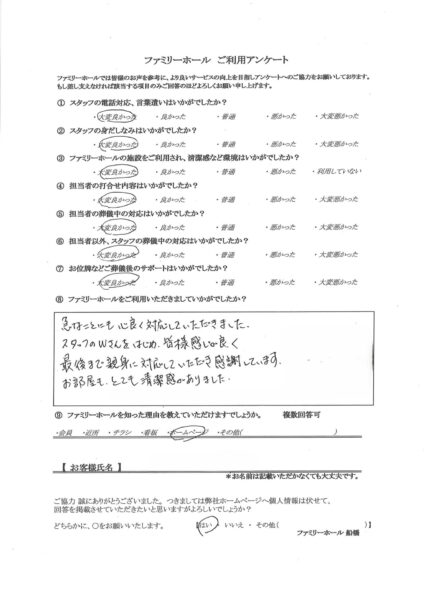 急なことにも心良く対応していただきました。